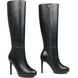 Elegant Black Heeled Boots for Women